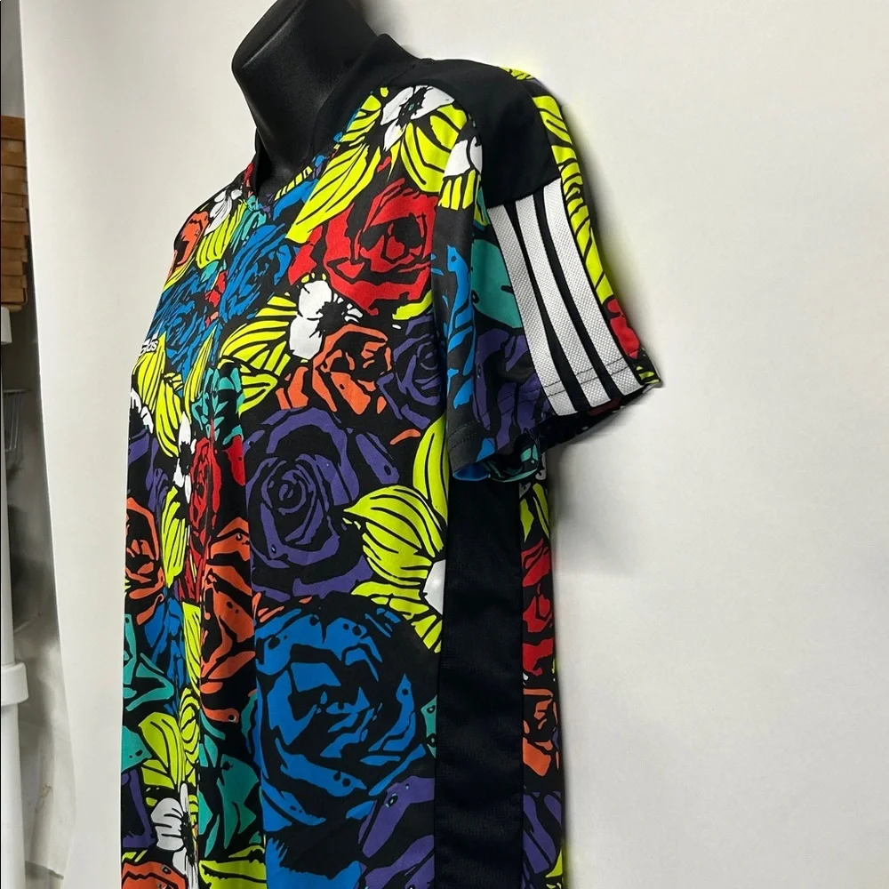 Adidas tiro Black and Multicolor Shirt size medium floral soccer jersey kids